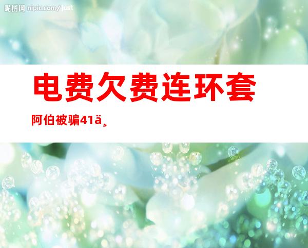 电费欠费连环套　阿伯被骗41万_新闻