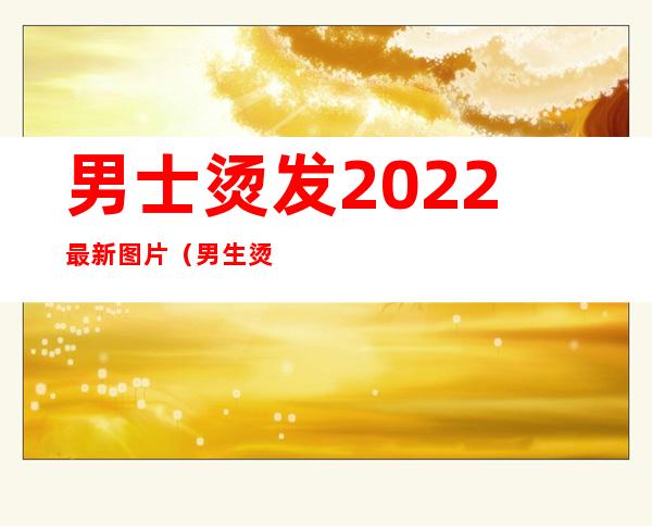 男士烫发2022最新图片（男生烫发种类 效果图）