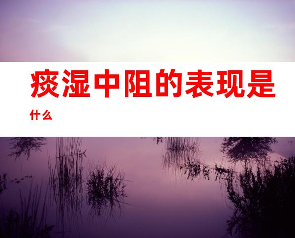 痰湿中阻的表现是什么