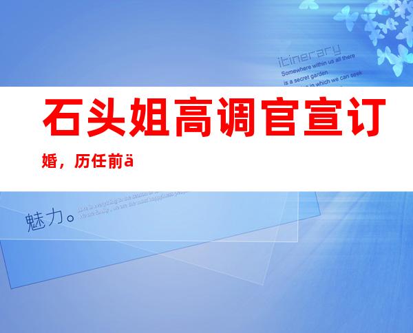 石头姐高调官宣订婚，历任前任资料起底粉丝不愿意相信！