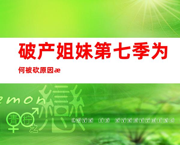 破产姐妹第七季为何被砍?原因是这样!(破产姐妹第七季百度云资源 百度网盘)