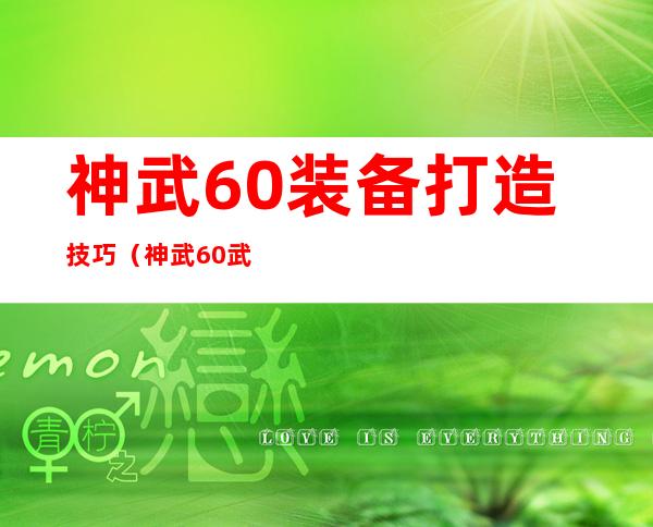 神武60装备打造技巧（神武60武器满攻）