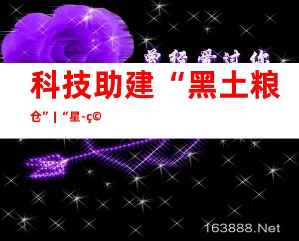 科技助建“黑土粮仓” | “星-空-地”立体监测网支持智能化管控