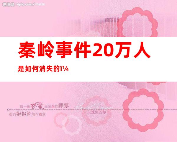 秦岭事件20万人是如何消失的（秦岭事件是什么时候开始的）