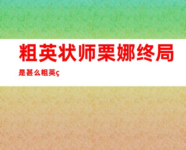 粗英状师 栗娜终局 是甚么 粗英状师 栗娜饰演 者是谁