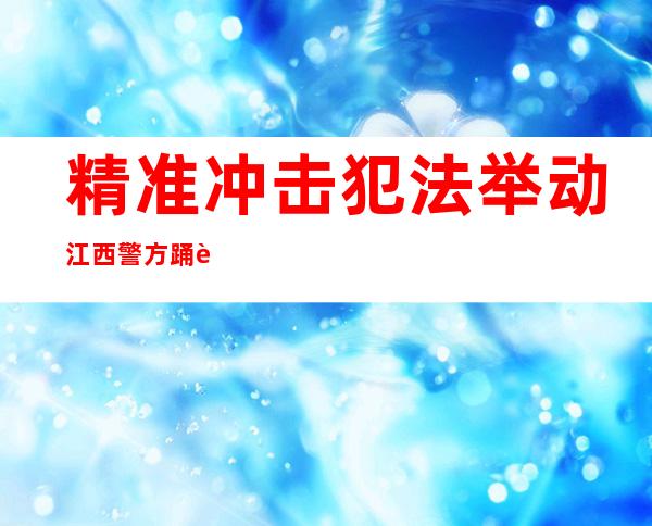 精准冲击犯法举动 江西警方踊跃构建现代警务系统