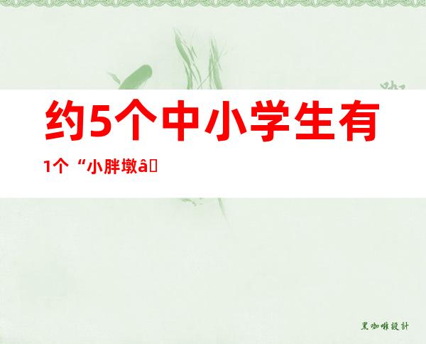 约5个中小学生有1个“小胖墩” 娃娃健康从规律三餐抓起