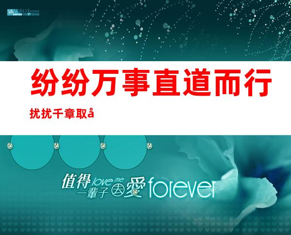 纷纷万事直道而行扰扰千章取其一耳的意思（纷纷万事直道而行什么意思）