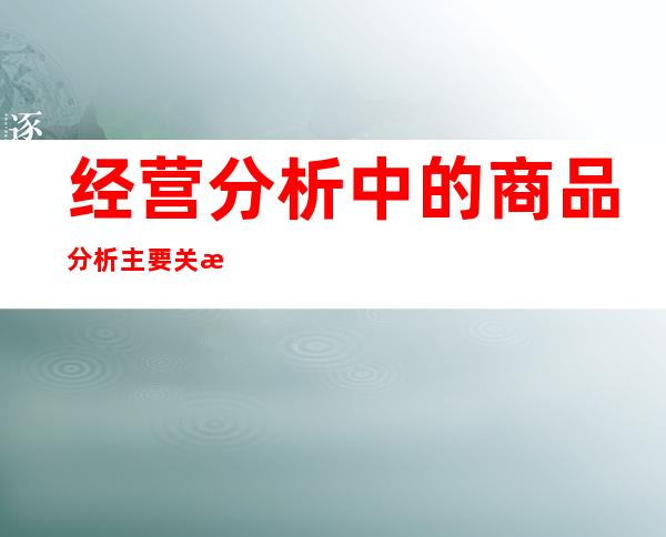 经营分析中的商品分析 主要关注（经营分析的思路与方法）