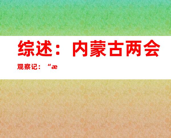 综述：内蒙古两会观察记：“想发展先要有人才”