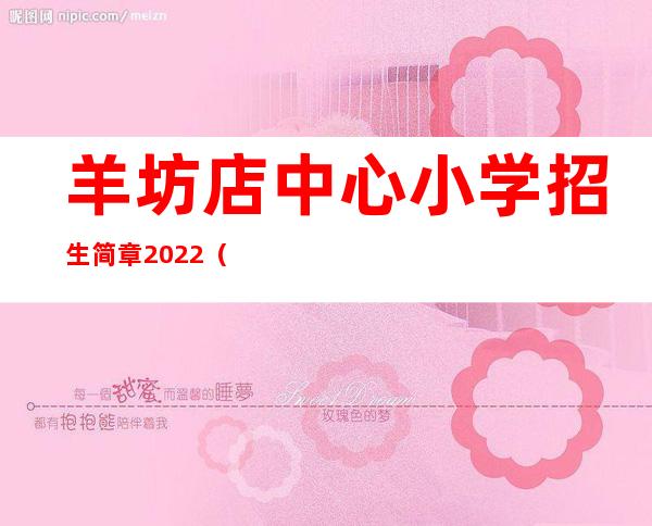 羊坊店中心小学招生简章2022（羊坊店中心小学2021招生简章）