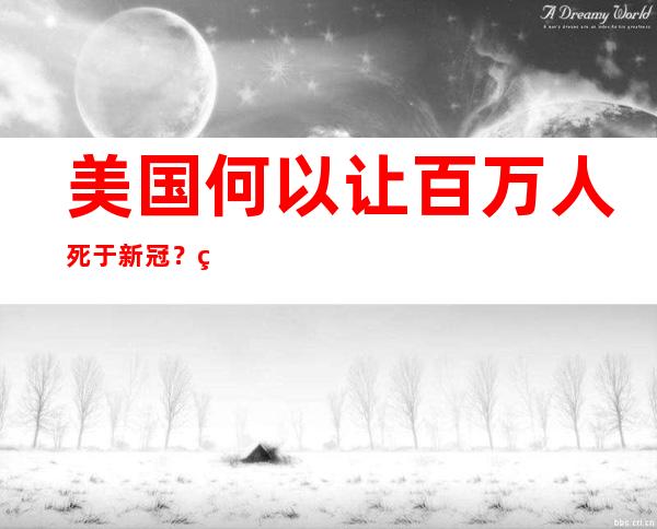 美国何以让百万人死于新冠？美专家：至少30%或可避免