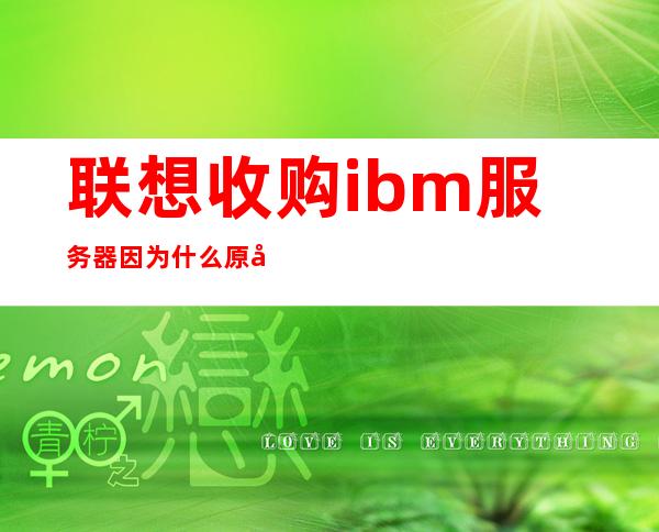 联想收购ibm服务器因为什么原因才去这么做