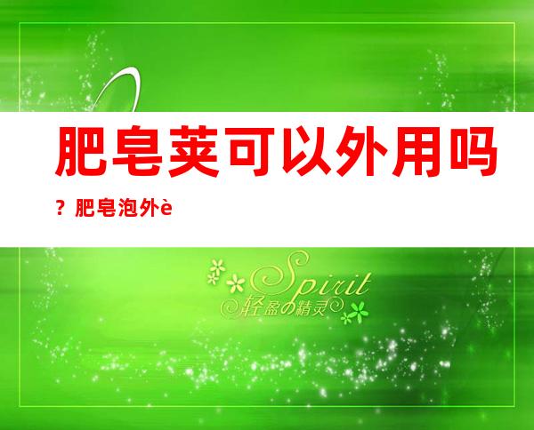 肥皂荚可以外用吗？肥皂泡外胞质的作用功效与剂量主治