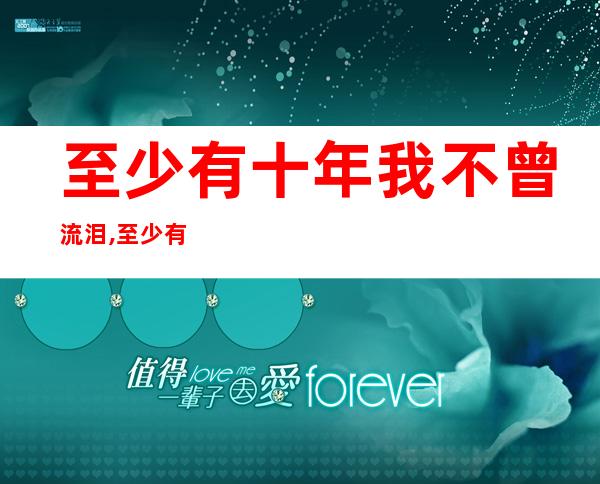 至少有十年我不曾流泪,至少有十首歌给我安慰，至少有十年我不曾流泪出自哪首歌