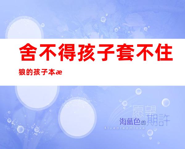 舍不得孩子套不住狼的孩子本意是什么-舍不得孩子套不住狼的逻辑关系