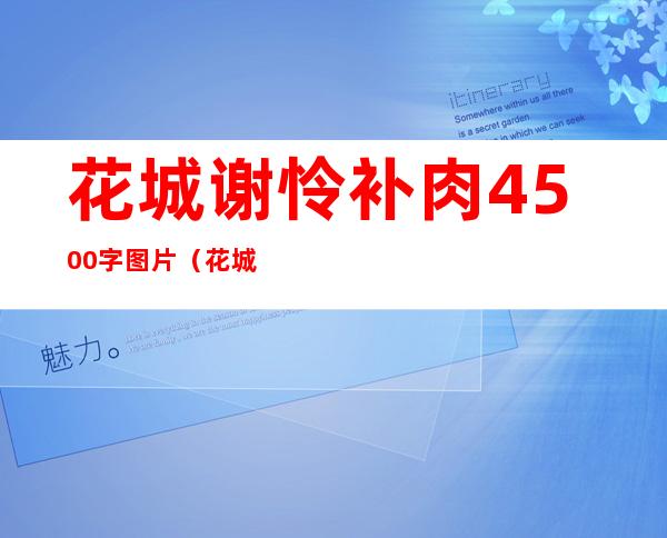 花城谢怜补肉4500字图片（花城谢怜车文 高速）