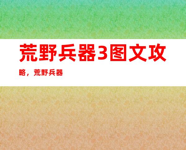 荒野兵器3图文攻略，荒野兵器3专业攻略，高效提升战斗技能