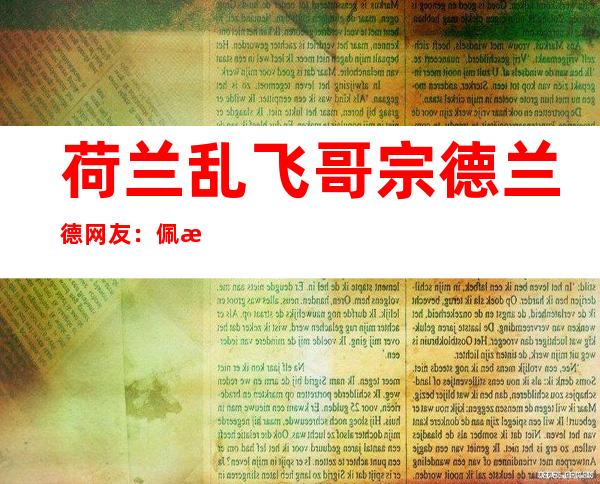 荷兰乱飞哥宗德兰德        网友：佩服得五体投地