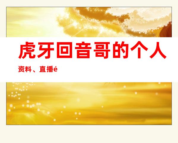 虎牙回音哥的个人资料、直播间号 知名网络歌手