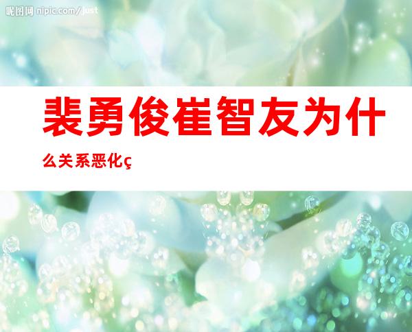 裴勇俊崔智友为什么关系恶化 网曝的真相矛头直指崔智友