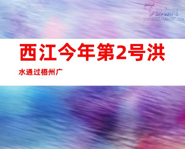 西江今年第2号洪水通过梧州 广西主要江河缓慢退水