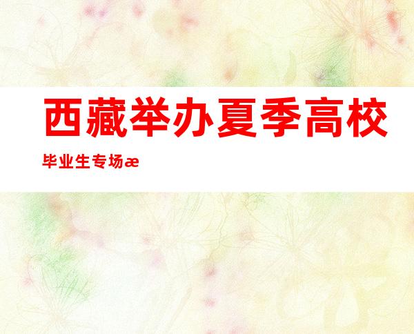 西藏举办夏季高校毕业生专场招聘会 提供1397个就业岗位