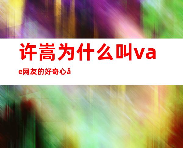 许嵩为什么叫vae 网友的好奇心大到压制不住