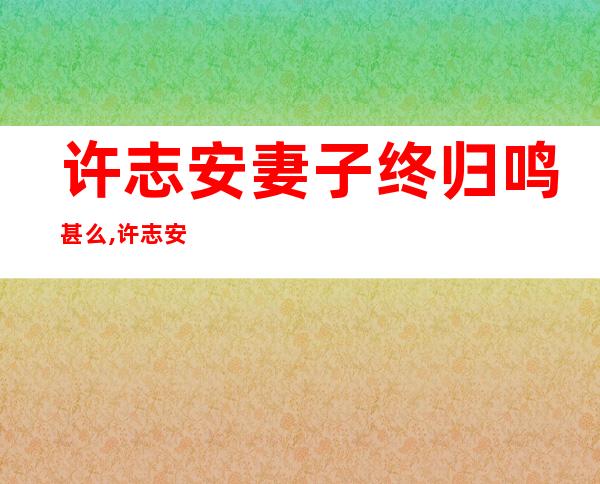 许志安妻子 终归鸣甚么,许志安如今 多年夜 年纪 