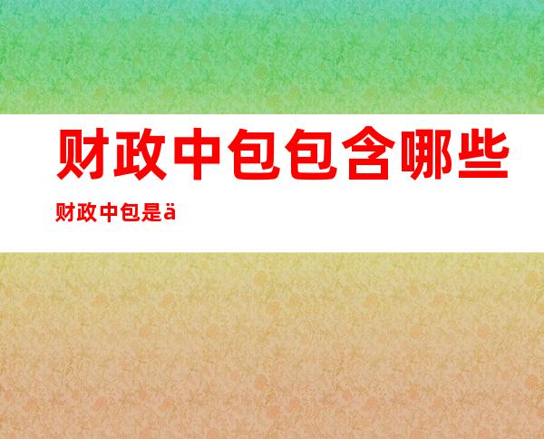 财政 中包包含 哪些 财政 中包是作甚么？