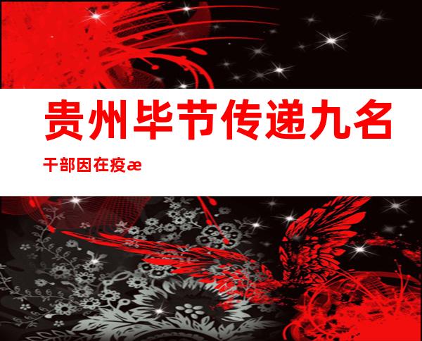 贵州毕节传递九名干部因在疫情防控事情中履职不力被审查查询拜访