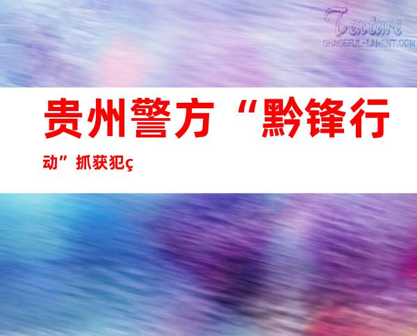 贵州警方“黔锋行动”抓获犯罪嫌疑人6900余人