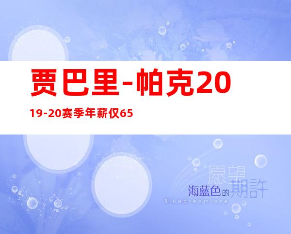 贾巴里-帕克2019-20赛季年薪仅650万，底薪高能的球员