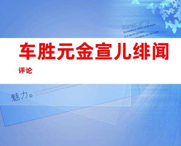 车胜元金宣儿绯闻评论