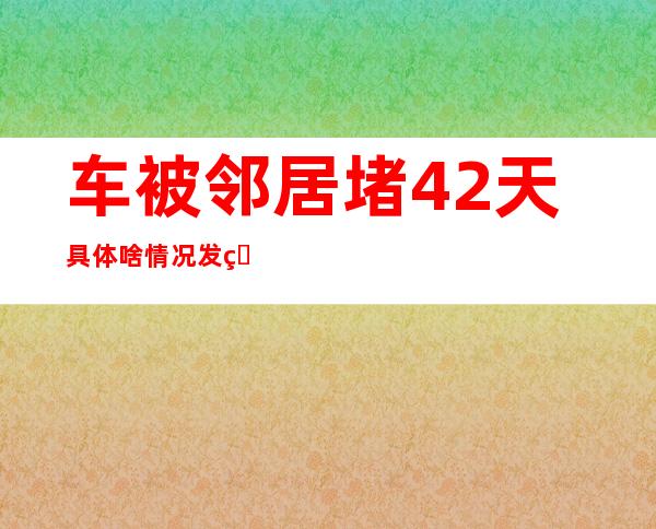 车被邻居堵42天 具体啥情况发生了什么