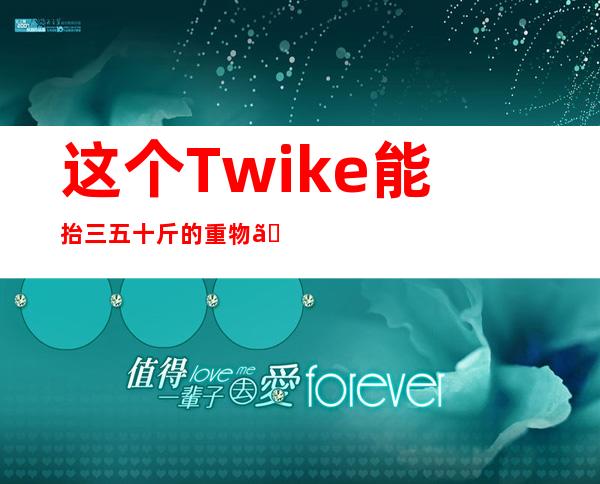 这个Twike能抬三五十斤的重物。