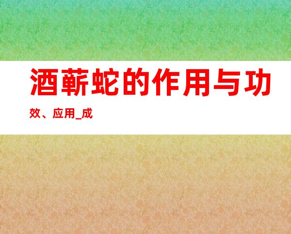 酒蕲蛇的作用与功效、应用_成分、炮制方法与应用