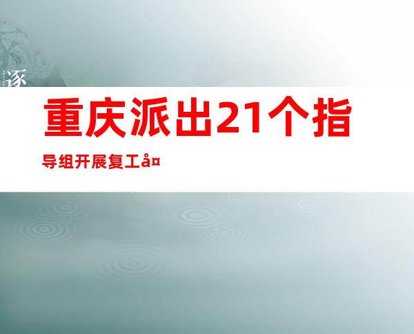 重庆派出21个指导组开展复工复产安全检查指导