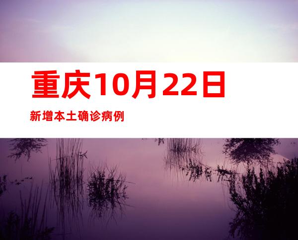 重庆10月22日新增本土确诊病例4例