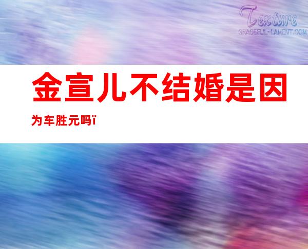 金宣儿不结婚是因为车胜元吗（韩国演员金宣儿结婚了吗）