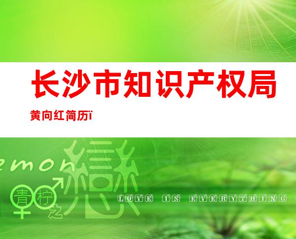 长沙市知识产权局黄向红简历（长沙市知识产权局班子成员）