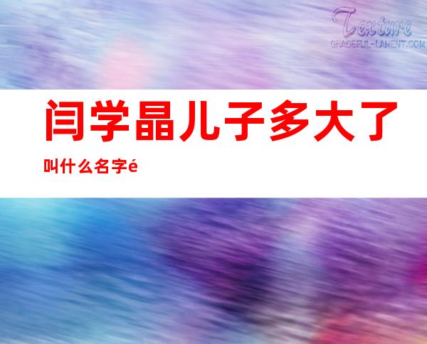 闫学晶儿子多大了叫什么名字 闫学晶儿子林傲霏是瞎子盲人吗