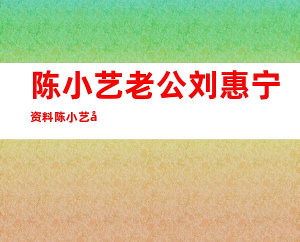 陈小艺老公刘惠宁资料 陈小艺儿子照片