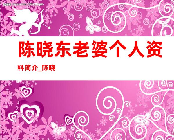 陈晓东老婆个人资料简介_陈晓东老婆个人简历