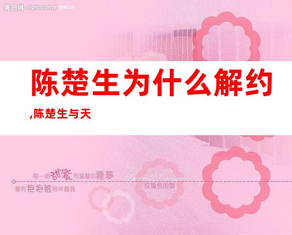 陈楚生为什么解约,陈楚生与天娱解约官司回顾