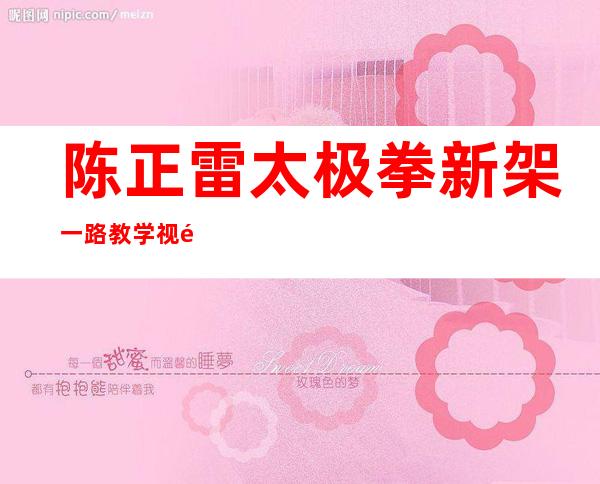 陈正雷太极拳新架一路教学视频（陈正雷太极拳十八式精要教学）