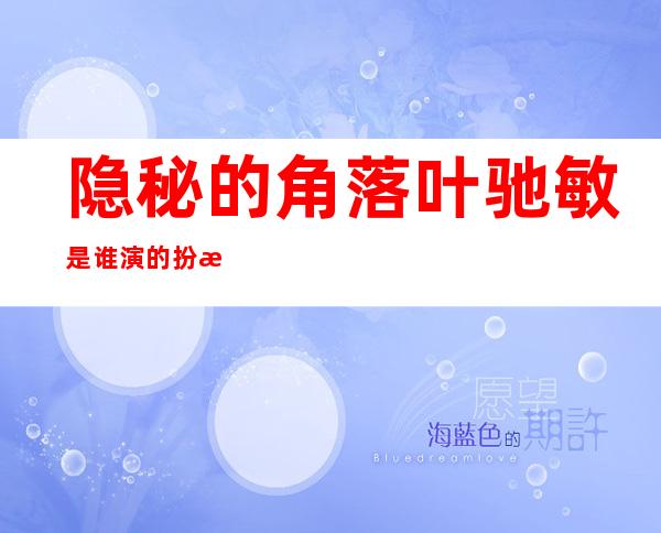 隐秘的角落叶驰敏是谁演的 扮演者刘妍个人资料介绍