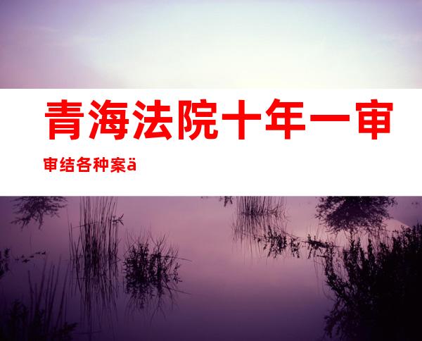 青海法院十年一审审结各种案件511074件 增幅231.17%