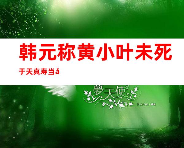 韩元称黄小叶未死于天真寿当天，未死于显灵前地区。