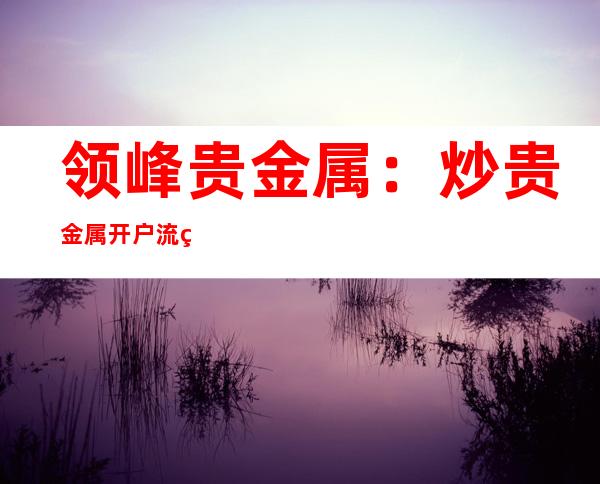 领峰贵金属：炒贵金属开户流程当中具体要注意哪些事项？